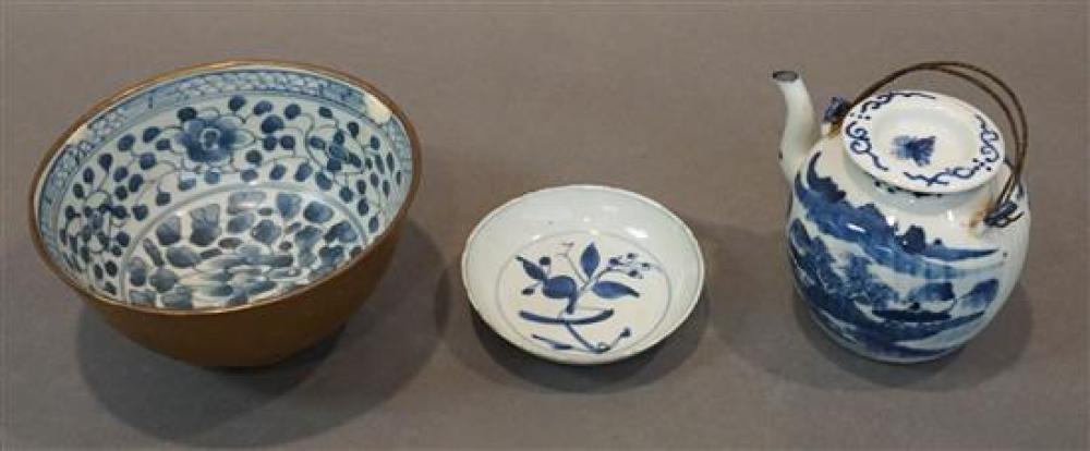 CHINESE OR KOREAN BLUE AND WHITE