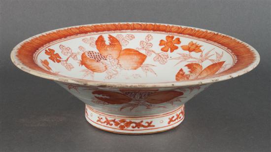 Chinese orange enamelled