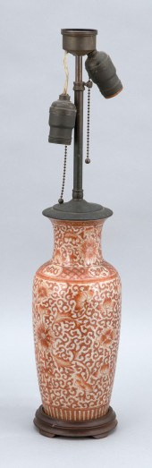 CHINESE ORANGE-ON-WHITE CRACKL