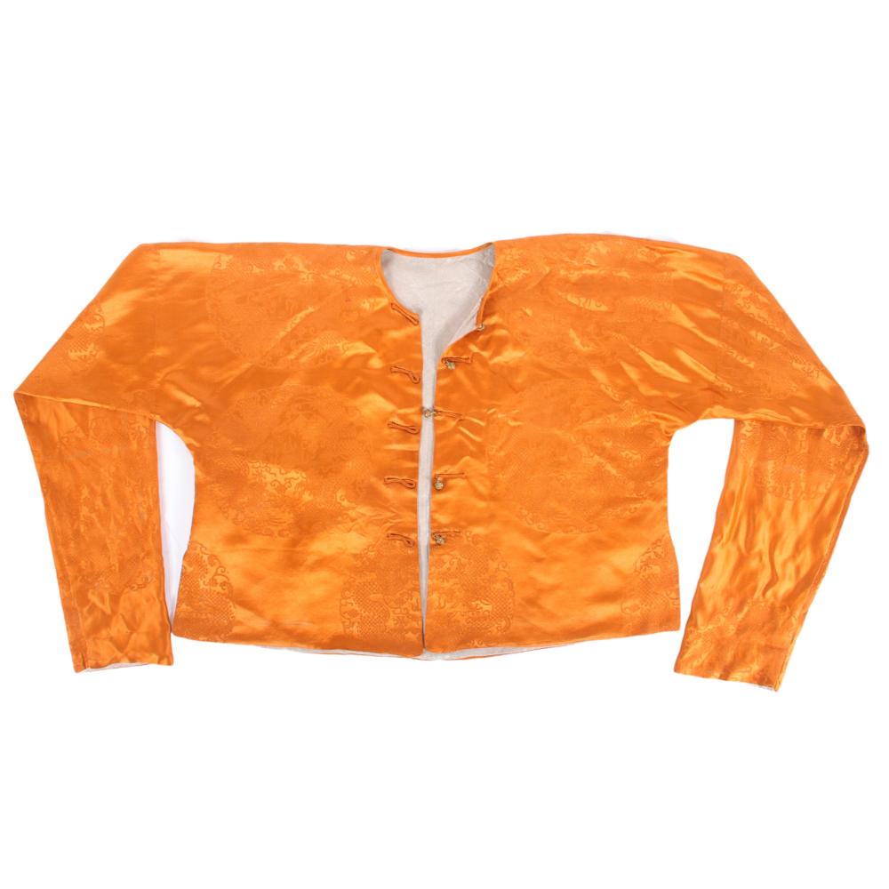 CHINESE ORANGE SILK MEN'S RIDING