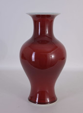 CHINESE OX-BLOOD PORCELAIN VAS