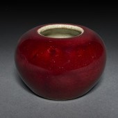 CHINESE OXBLOOD GLAZED BRUSH W