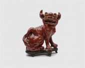 CHINESE OXBLOOD GLAZED EARTHEN