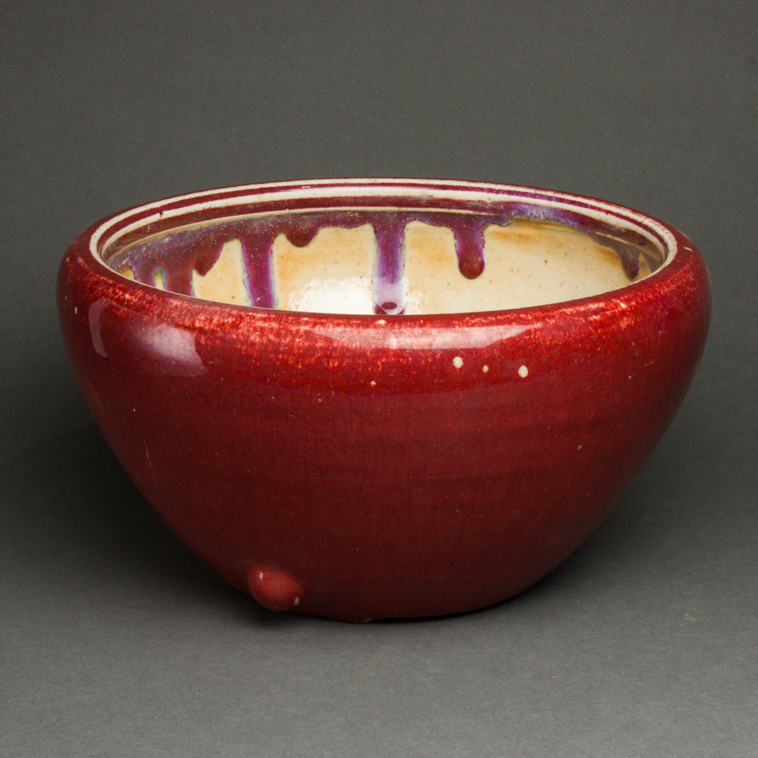 CHINESE OXBLOOD GLAZED JARDINIERE