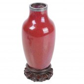 CHINESE OXBLOOD GLAZED PORCELA
