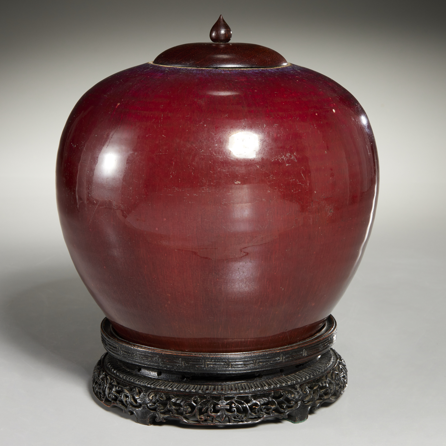 CHINESE OXBLOOD GLAZED PORCELAIN