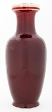 CHINESE OXBLOOD GLAZED PORCELA