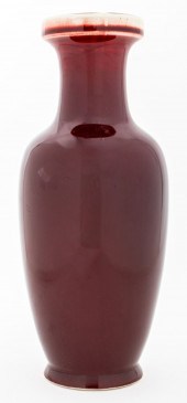 CHINESE OXBLOOD GLAZED PORCELA