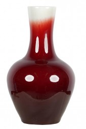 CHINESE OXBLOOD-GLAZED PORCELA