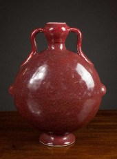 CHINESE OXBLOOD GLAZED POTTERY