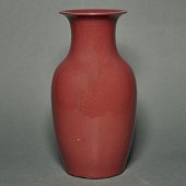 CHINESE OXBLOOD GLAZED VASE Ch