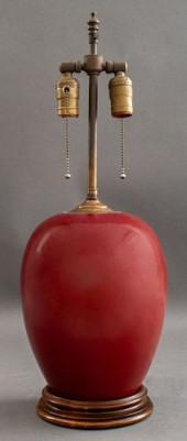 CHINESE OXBLOOD RED FLAMBE POR