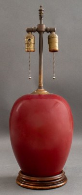CHINESE OXBLOOD RED FLAMBE POR