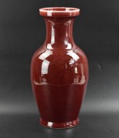 CHINESE OXBLOOD RED GLAZED VAS