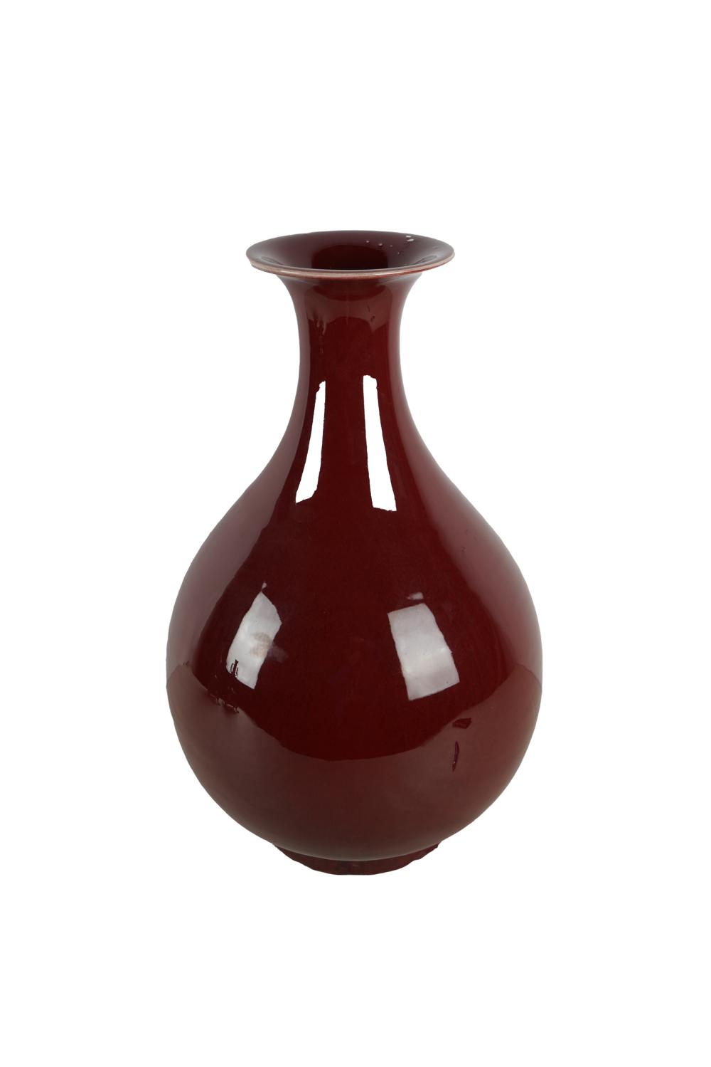 CHINESE OXBLOOD VASEporcelain 22