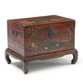 CHINESE PAINT DECORATED TRUNK
