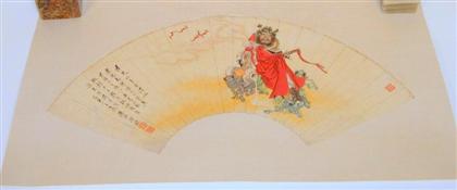 Chinese painted fan    Color and