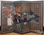 CHINESE PAINTED FOUR-PART FOLD