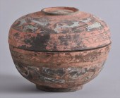CHINESE PAINTED GRAY POTTERY B