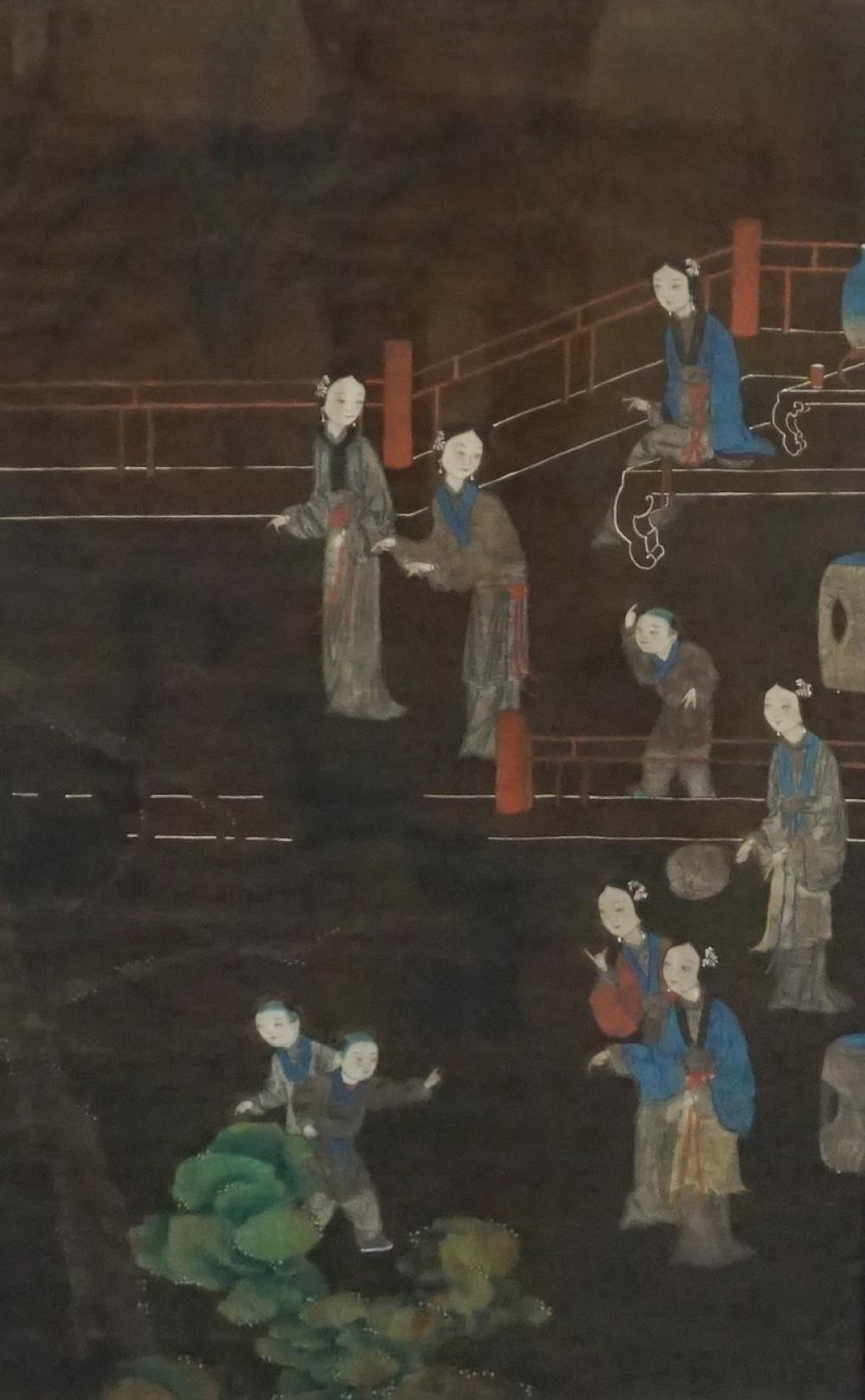 CHINESE PAINTED ON CLOTH OF