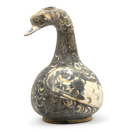 Chinese Painted Pottery Duck