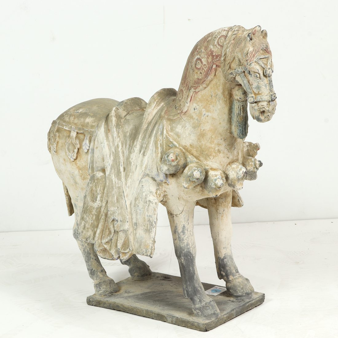 CHINESE PAINTED POTTERY FIGURE OF