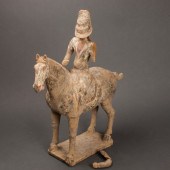 CHINESE PAINTED POTTERY HORSE