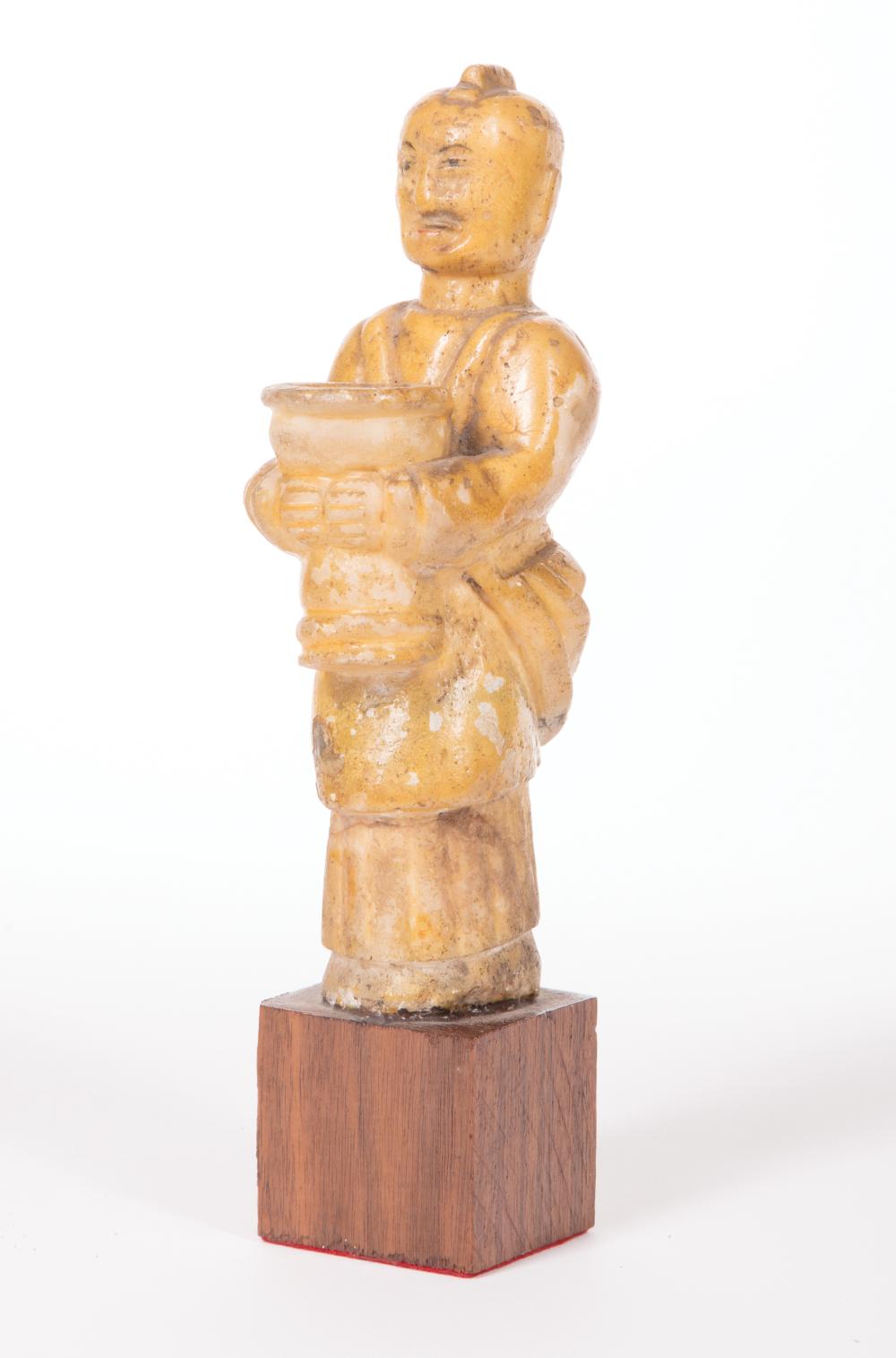 CHINESE PAINTED SOFT STONE FIGURE