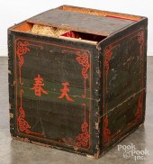 CHINESE PAINTED TEA BIN, 19TH