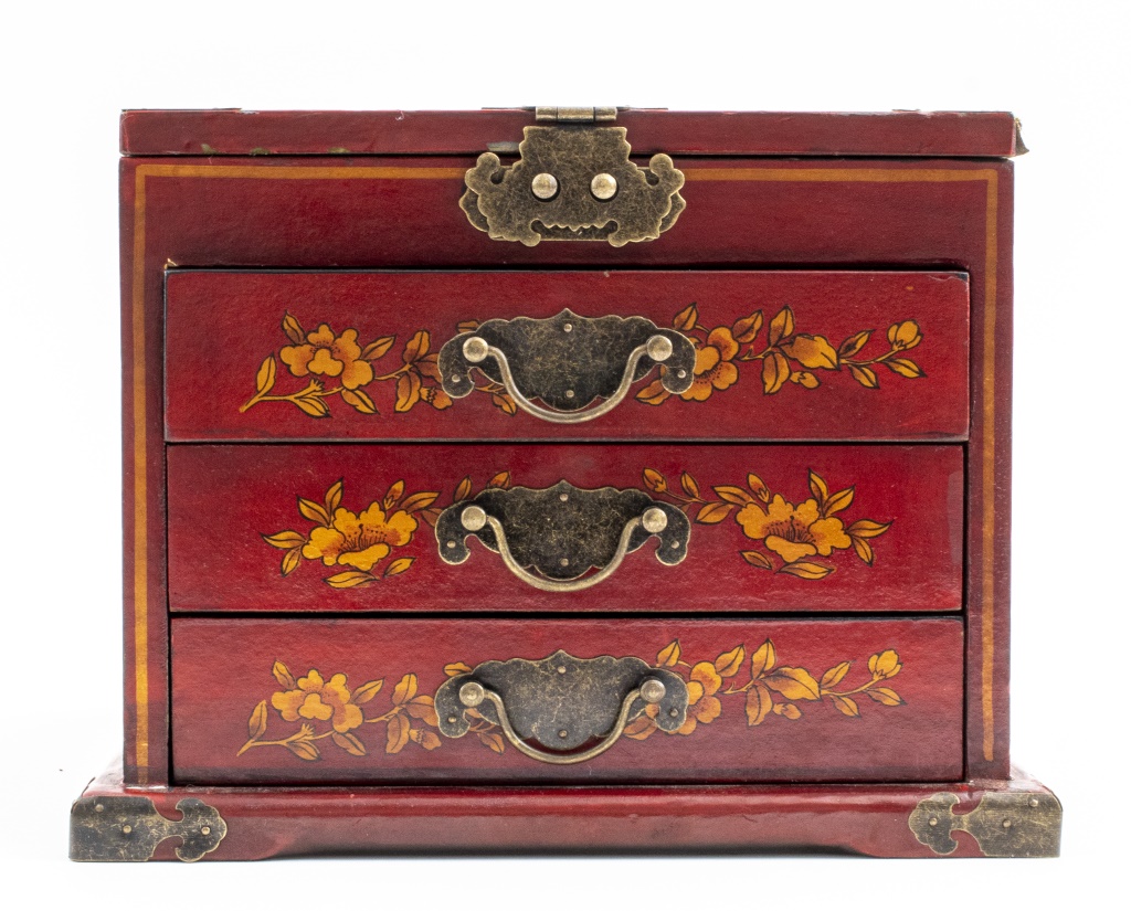 CHINESE PAINTED VANITY BOX W/ 3