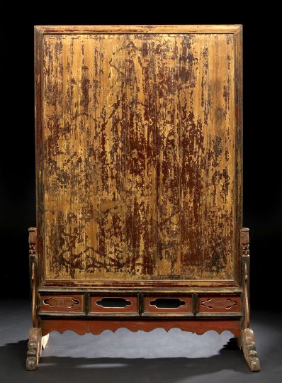 Chinese Painted Wood Freestanding