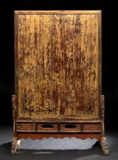Chinese Painted Wood Freestand