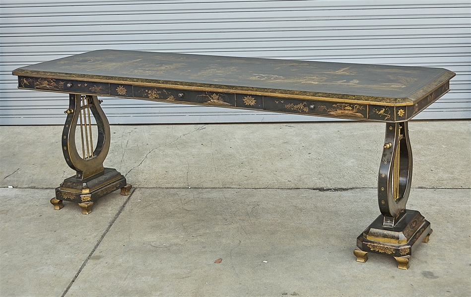 Chinese painted wood table;