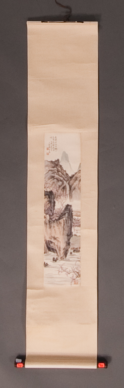 Chinese painting: A river gorge
