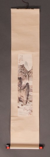 Chinese painting: A river gorg