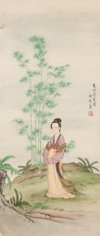 Chinese painting: Lady standing