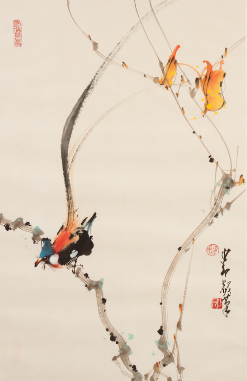 Chinese painting: Long-tailed