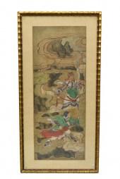 CHINESE PAINTING ON SILK OF "D