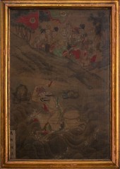 CHINESE PAINTING ON SILK WITH
