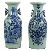 CHINESE PAIR BLUE AND WHITE PO