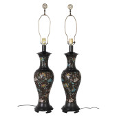 CHINESE PAIR CLOISONNE BALUSTE