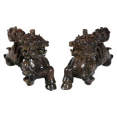CHINESE PAIR OF CARVED STONE F