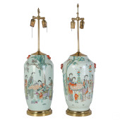 CHINESE PAIR OF CELADON PORCEL