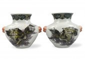 CHINESE PAIR OF SANCAI GLAZED