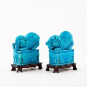 CHINESE, PAIR PEACOCK-BLUE CRO