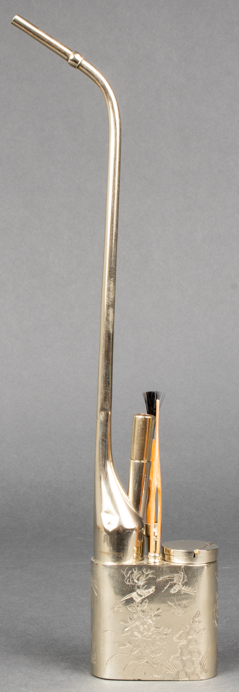 CHINESE PAKTONG ENGRAVED WATER PIPE
