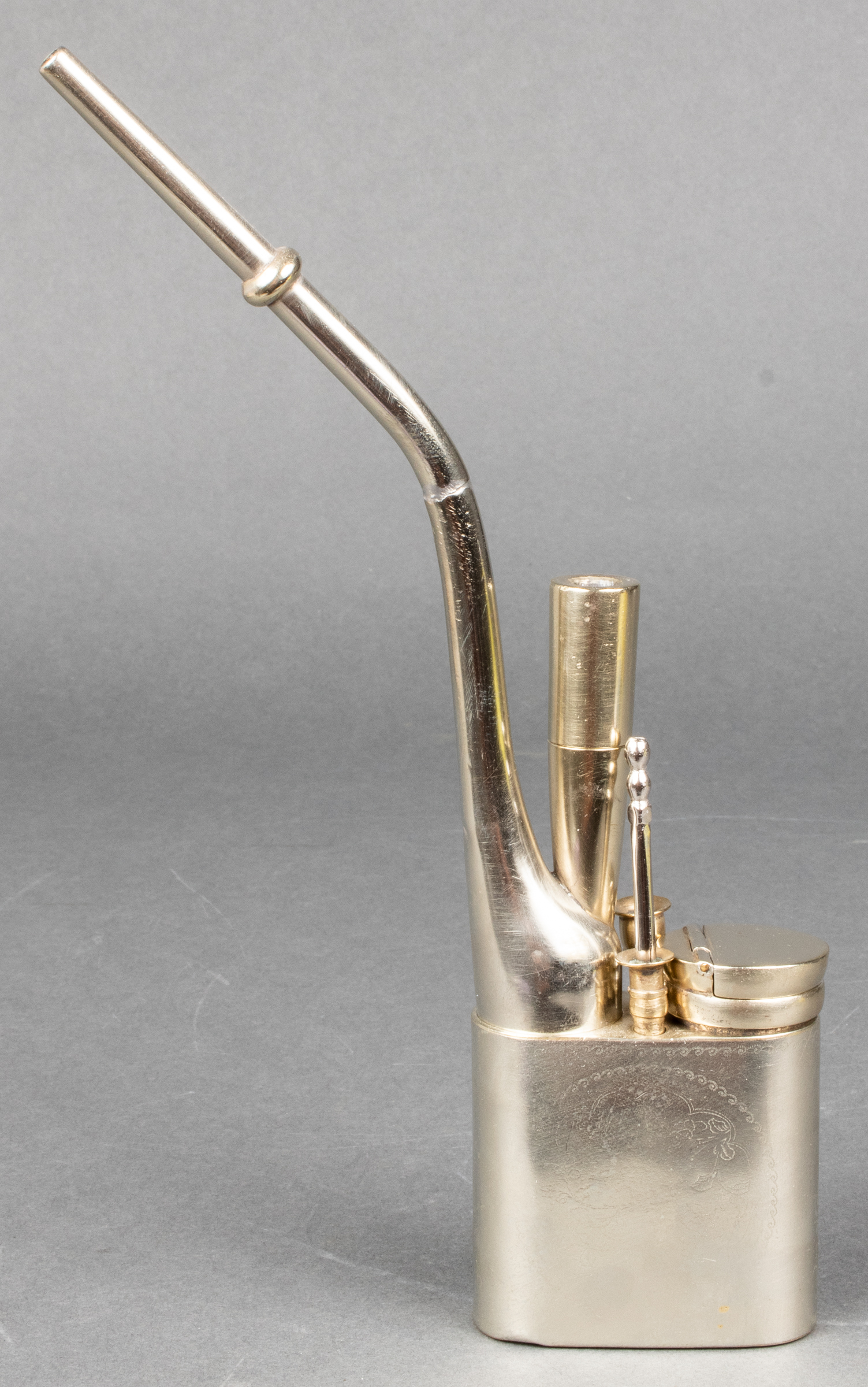 CHINESE PAKTONG ENGRAVED WATER PIPE