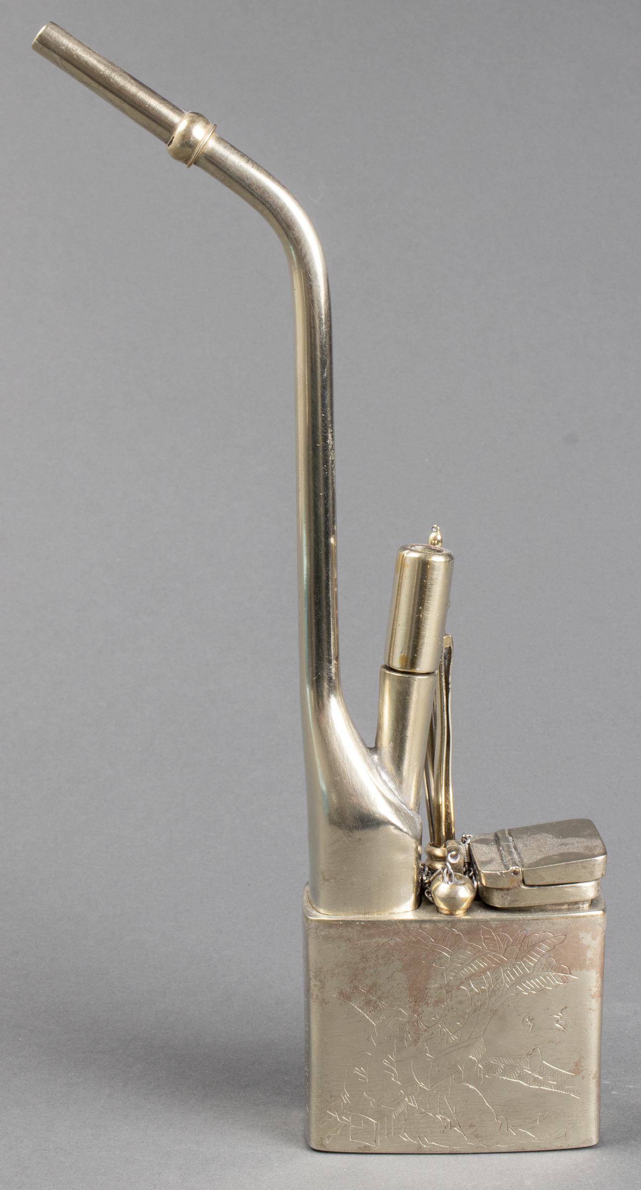 CHINESE PAKTONG ENGRAVED WATER PIPE