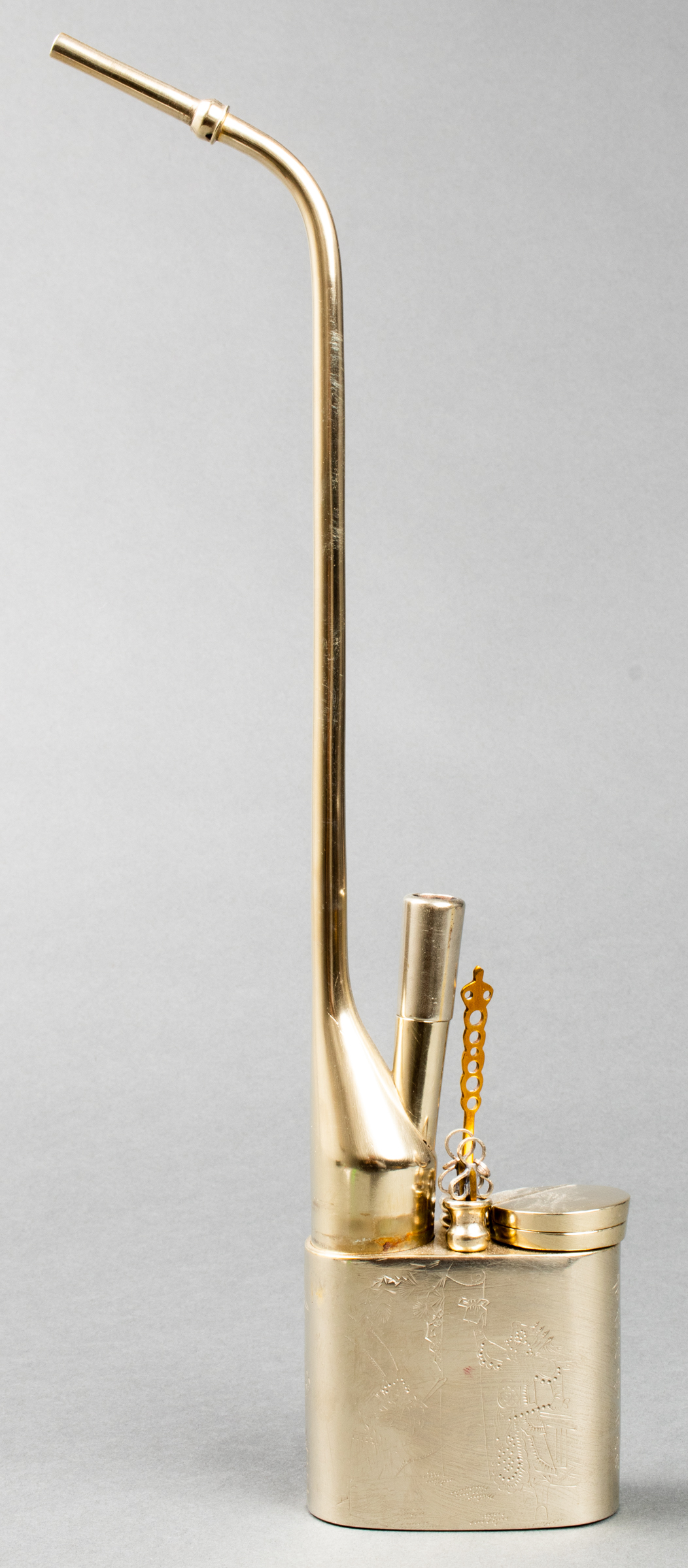 CHINESE PAKTONG ENGRAVED WATER PIPE