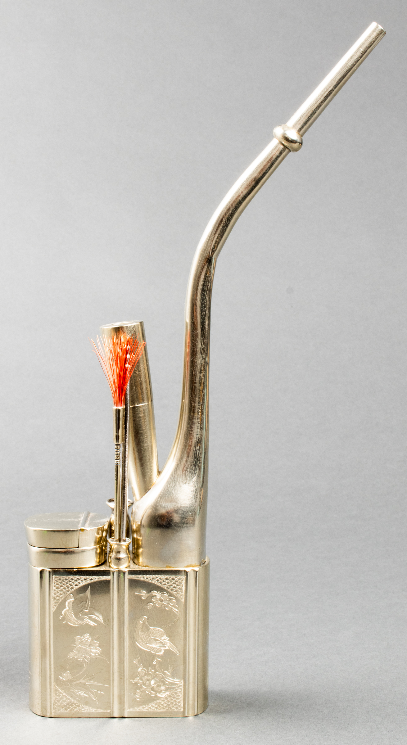 CHINESE PAKTONG ENGRAVED WATER PIPE